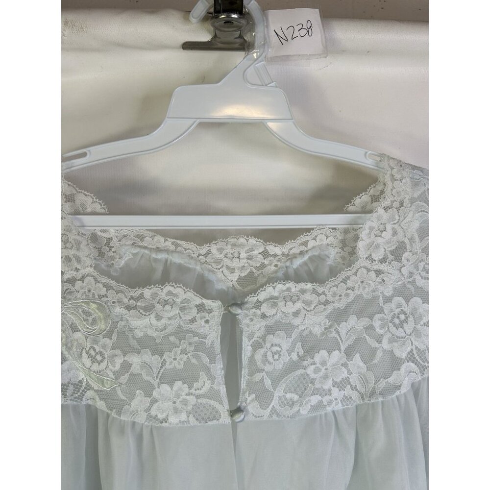Vintage 60s Sheer Nylon Lace Full Sweep Negligee Pignoir USA - Picture 2 of 10